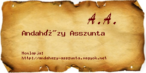 Andaházy Asszunta névjegykártya